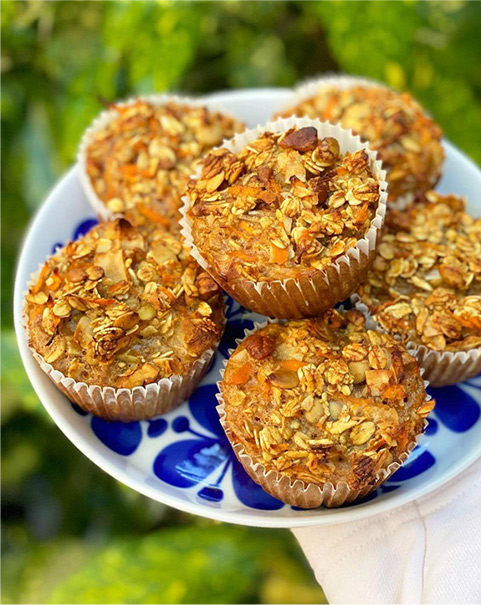 Spiced Carrot Oat Muffins